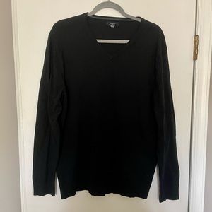 Alfani Solid Black V Neck Sweater